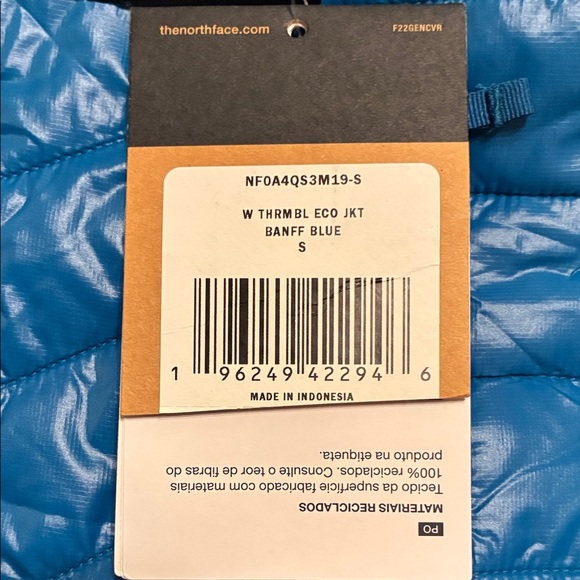 NWT THE NORTH FACE Women’s ThermoBall Eco Insulated Jacket (Banff Blue) small - Picture 2 of 11